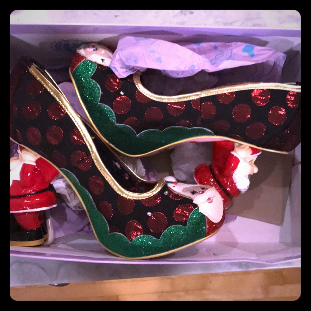 Irregular choice Christmas Santa high heels lights